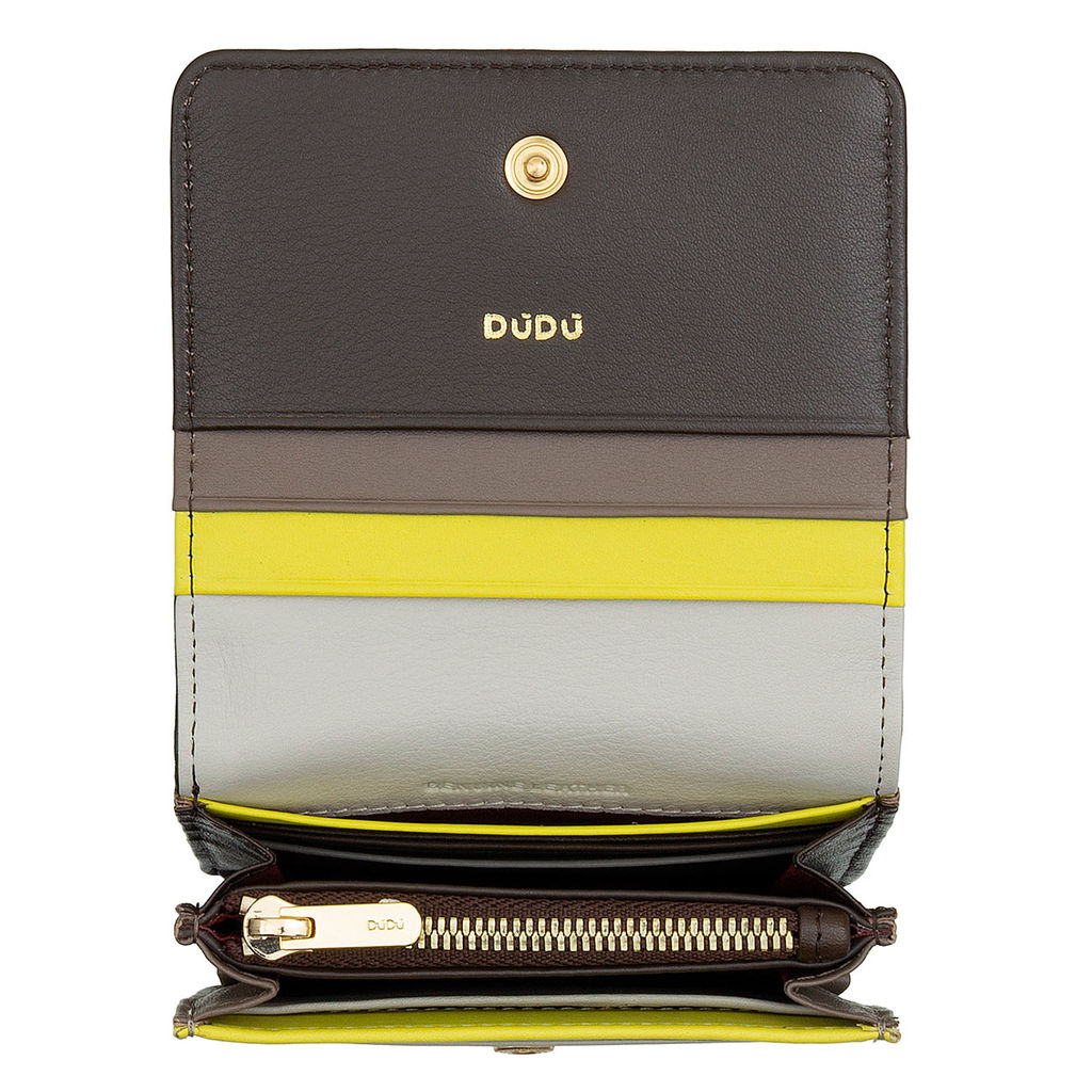 Итальянский кожаный кошелек DuDu серии Flores | кофейно-коричневый - Dudubags фото 4