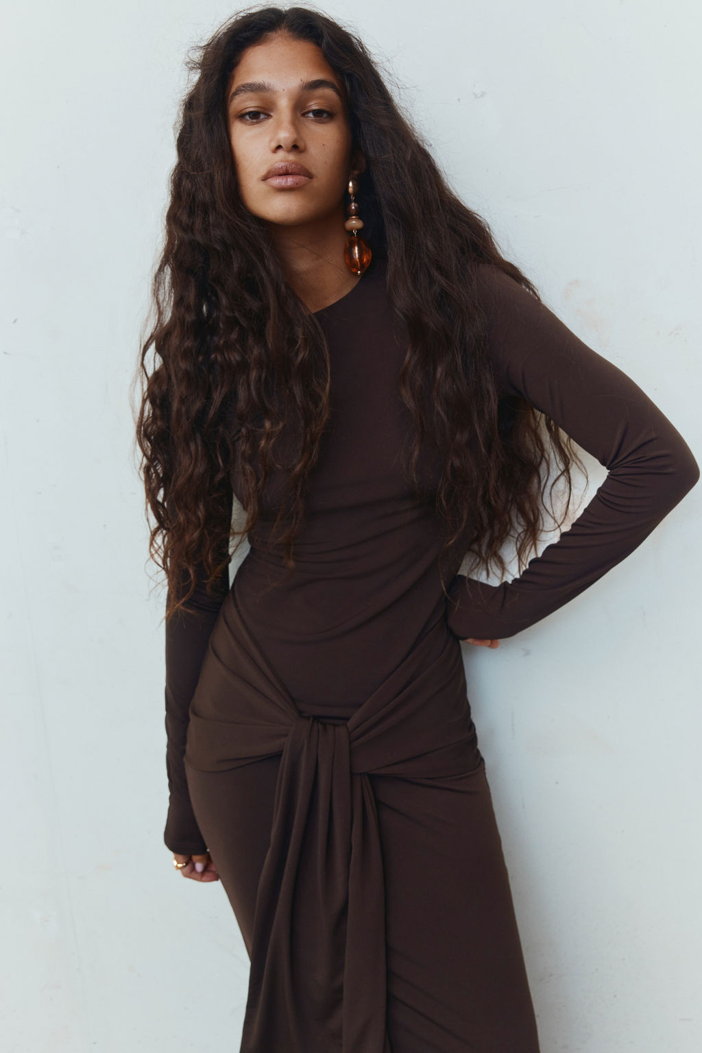 Vestido de manga larga en punto - H&m фото 2