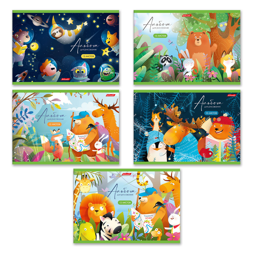 Светоч 12АЛСК4_1_3_9 Альбом для рисования 100 г/м2 A4 29 х 20.5 см на скобе 12 л. 10 шт. 000644 Весёлые картинки  фото 18