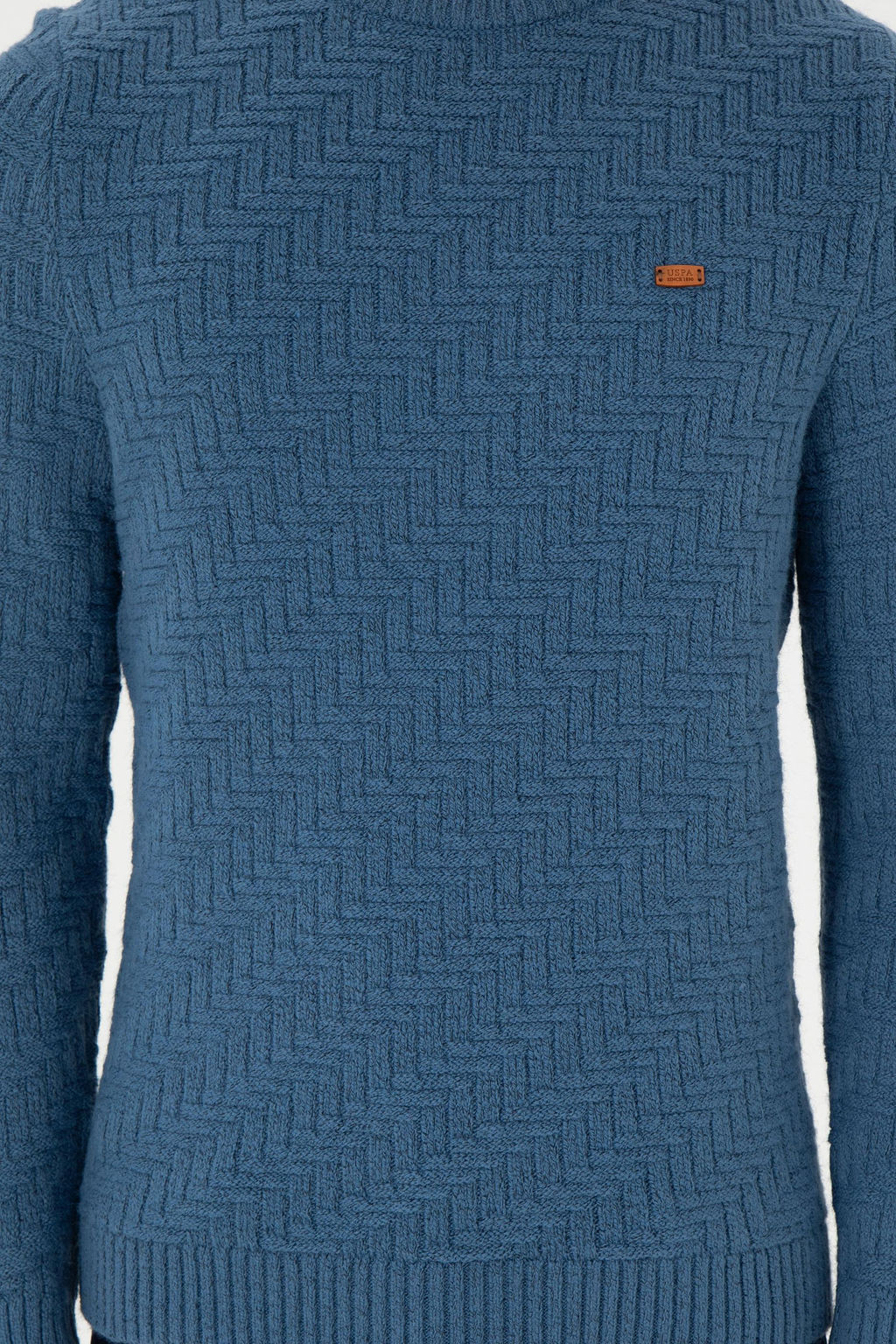 Erkek Slim Fit Bisiklet Yaka Saks Kazak - U.s. polo assn фото 6