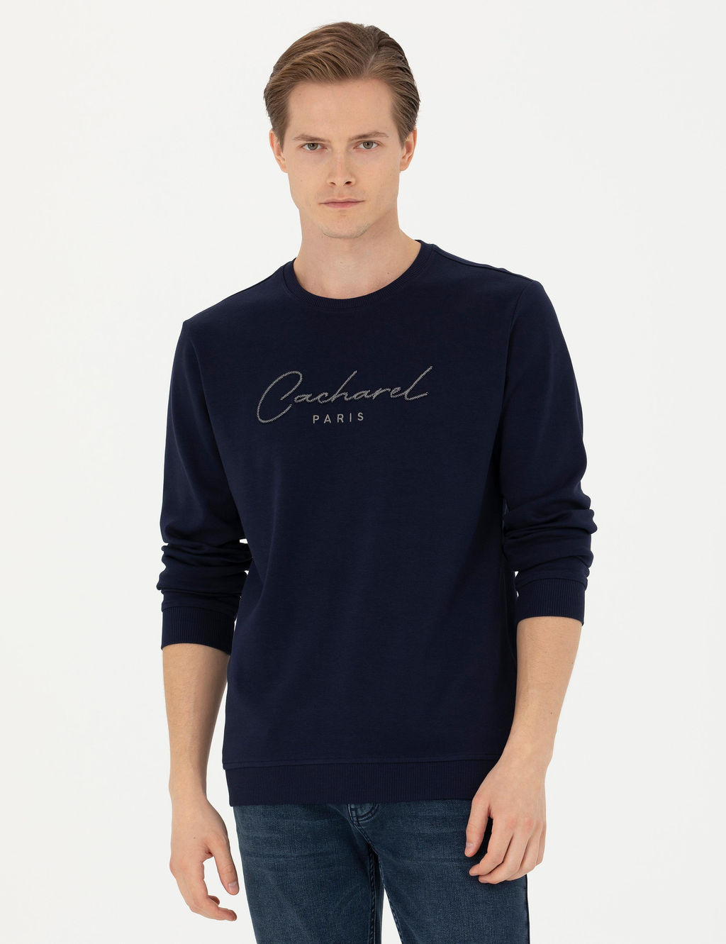 Темно-синий свитшот с круглым вырезом - Cacharel фото 2