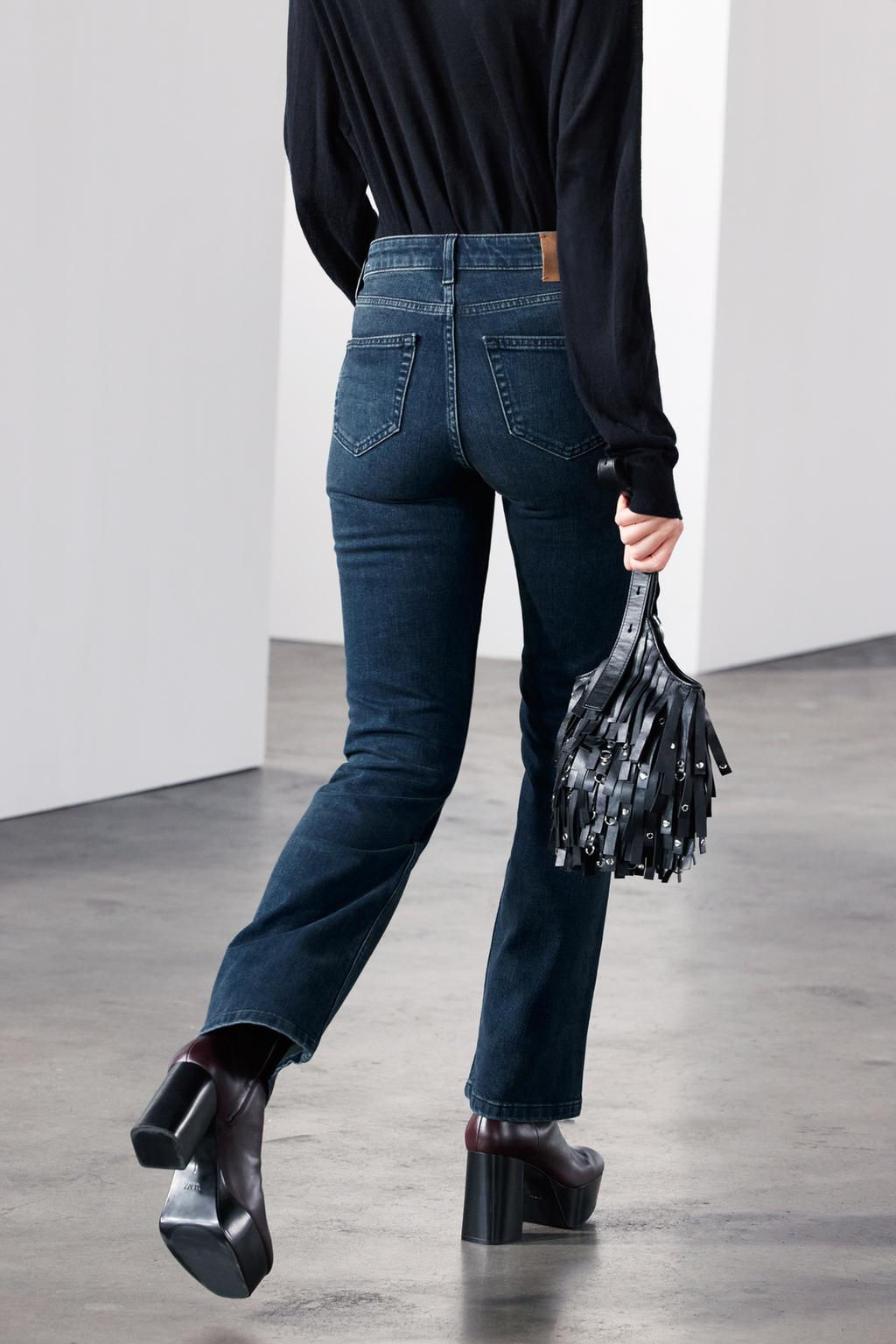 ZW COLLECTION BOOTCUT FULL LENGTH MID-WAIST JEANS - Zara фото 5