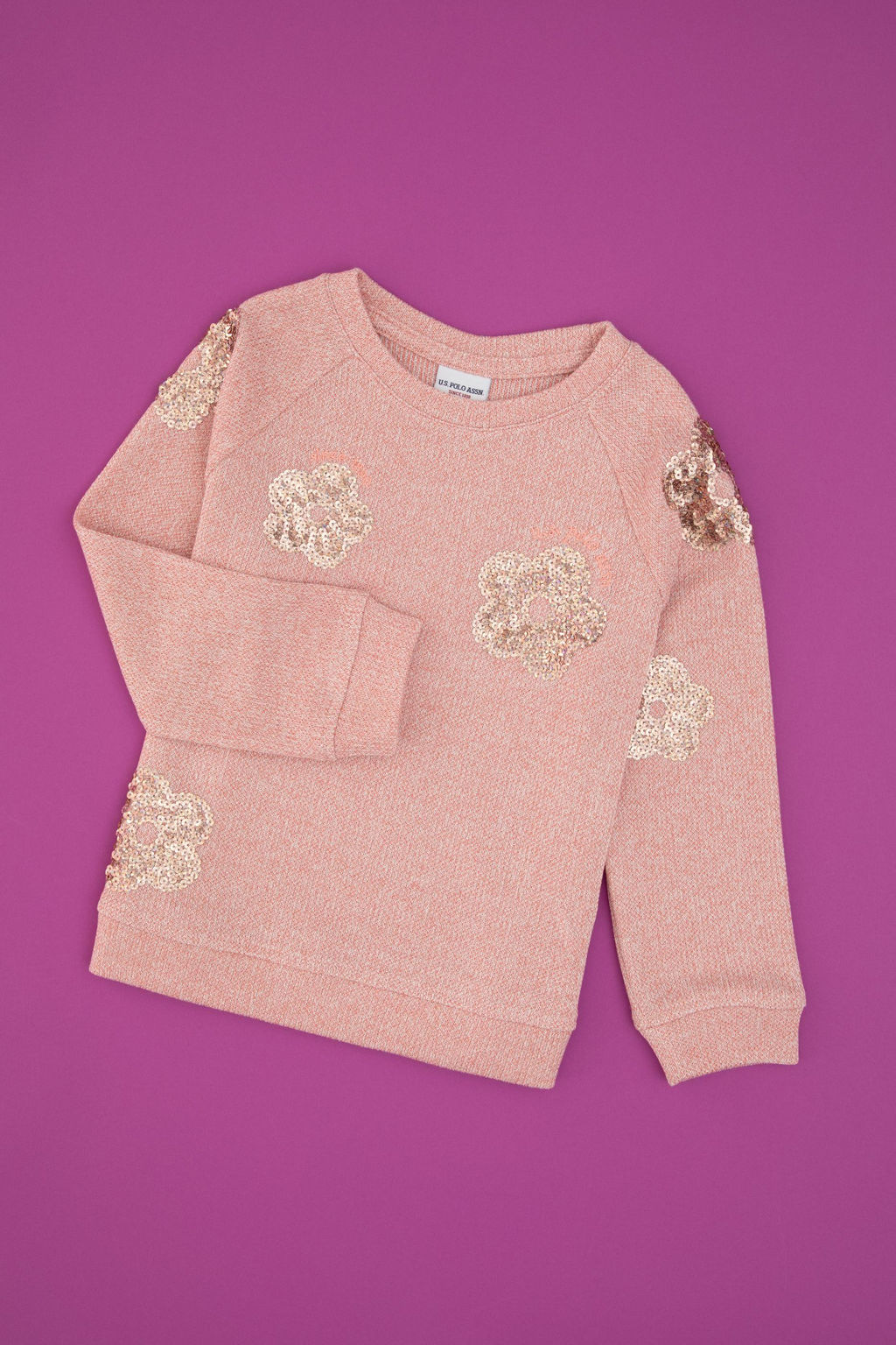 K_z _ocuk A__k Pembe Bisiklet Yaka Sweatshirt