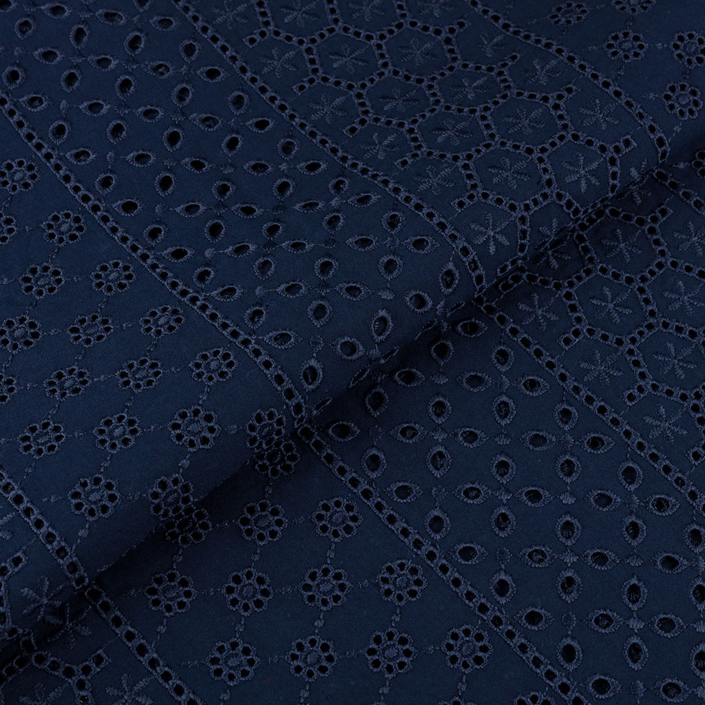 Ткань YFAS-981 Шитье(Прошва) ФАСОВКА 285 г/кв.м 150 х 135 см 70% хлопок, 30% полиэстер 2-й сорт 19-4024 т.синий