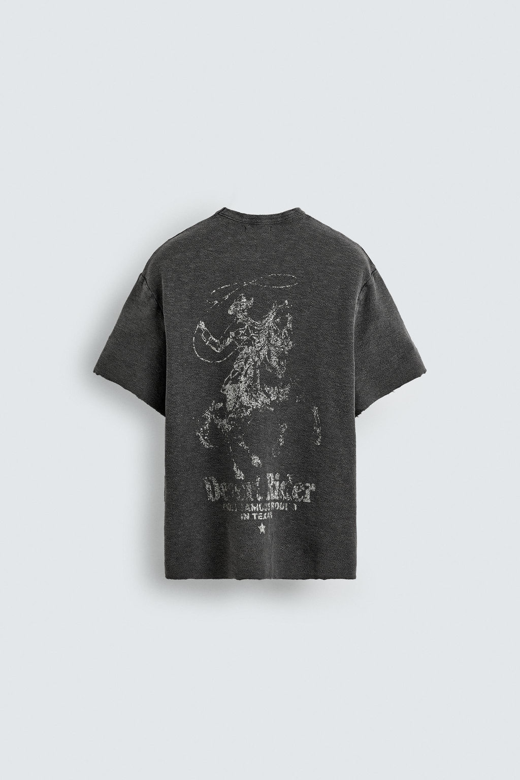 CAMISETA PUNTO ESTAMPADO CONTRASTE / Negro - Zara фото 7