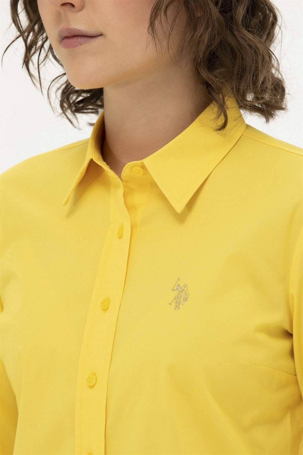 U. S. Polo Assn Женская желтая базовая рубашка с длинным рукавом - U.s. polo assn фото 13