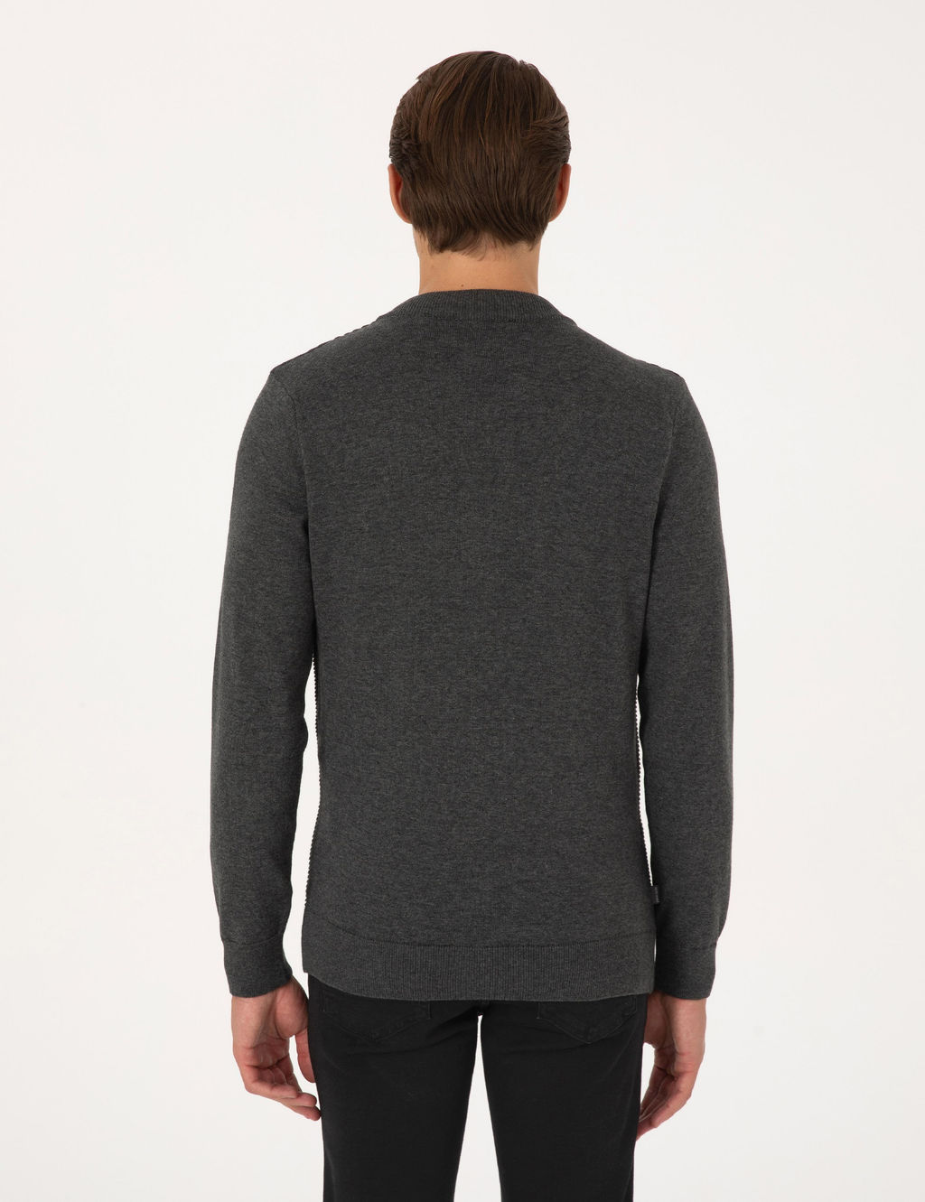 A__k Gri Melanj Slim Fit Fermuarl_ Triko H_rka - Pierre cardin фото 5