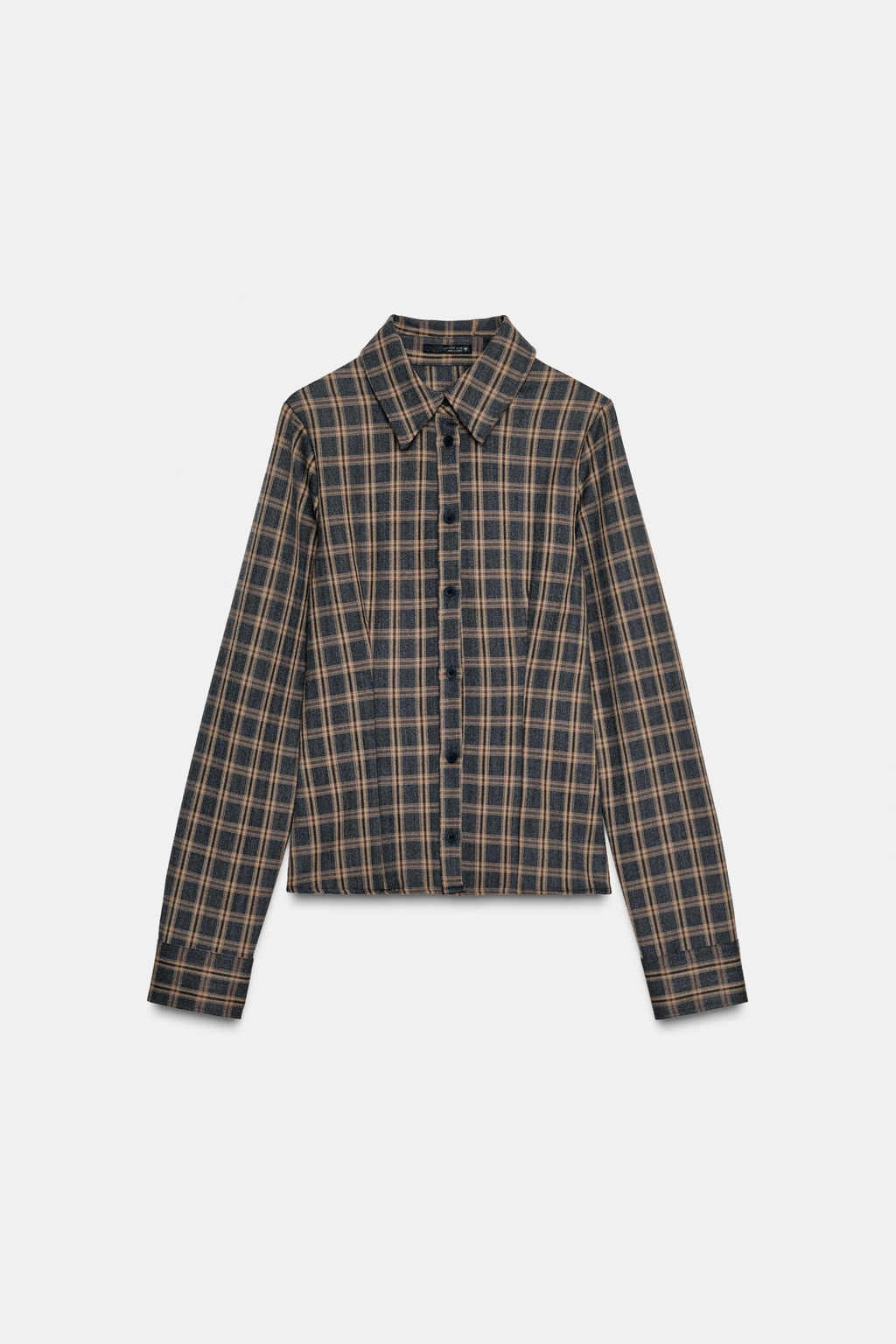 FITTED CHECK SHIRT - Zara фото 6