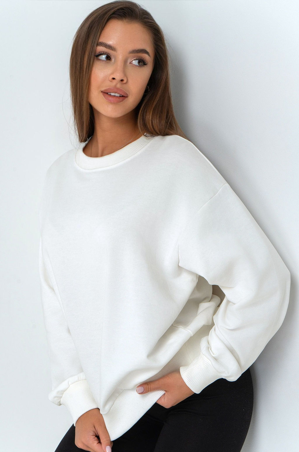 Женский свитшот оверсайз из футера трехнитки Happyfox - Happy fox фото 8