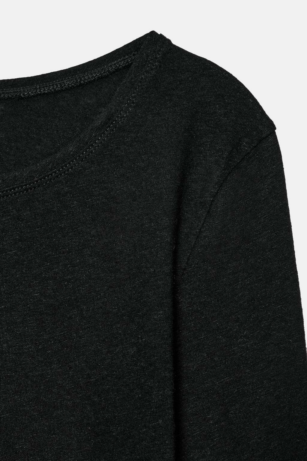 CAMISETA CON LINO EFECTO LAVADO / Negro - Zara фото 7