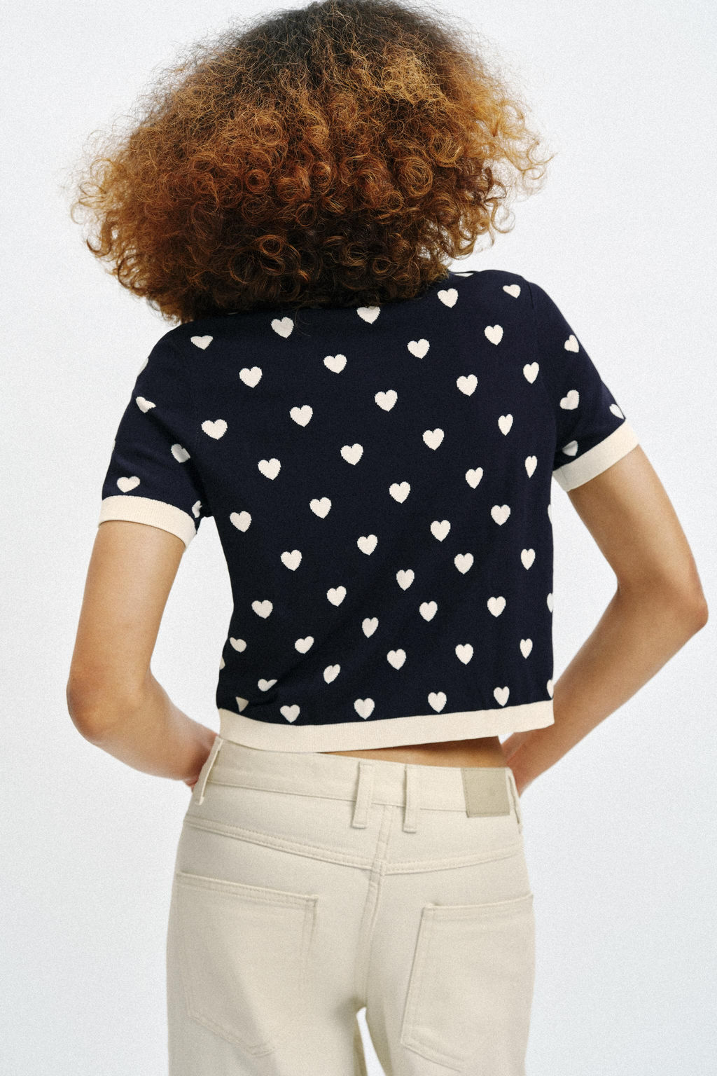 CHAQUETA PUNTO CORAZONES MANGA CORTA / Marino - Zara фото 4