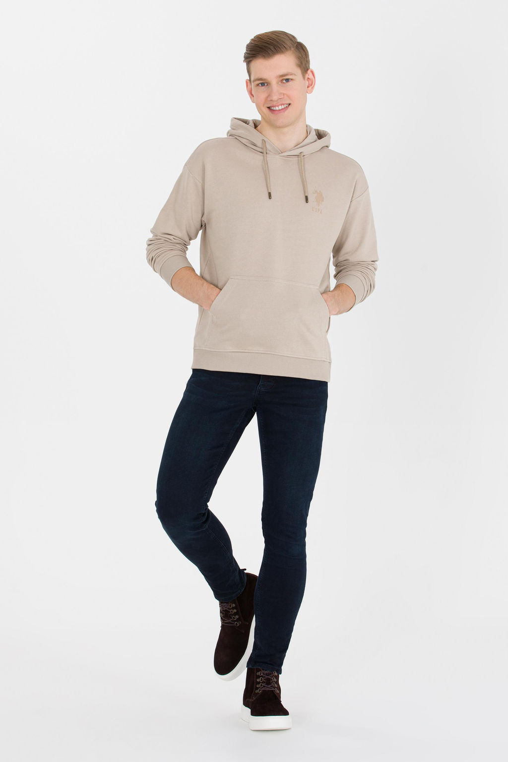 U. S. Polo Assn Мужская комфортная толстовка с капюшоном и камнем - U.s. polo assn фото 4