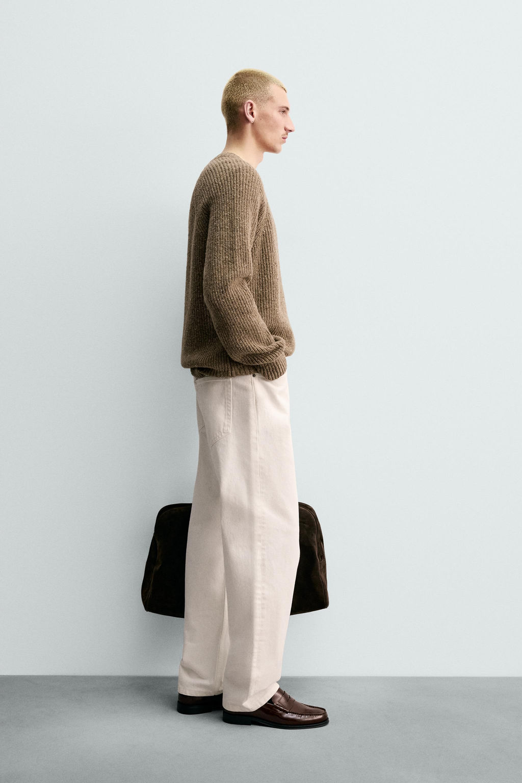 JERSEY PUNTO PERLADO BOTONATO / Tostado - Zara фото 4