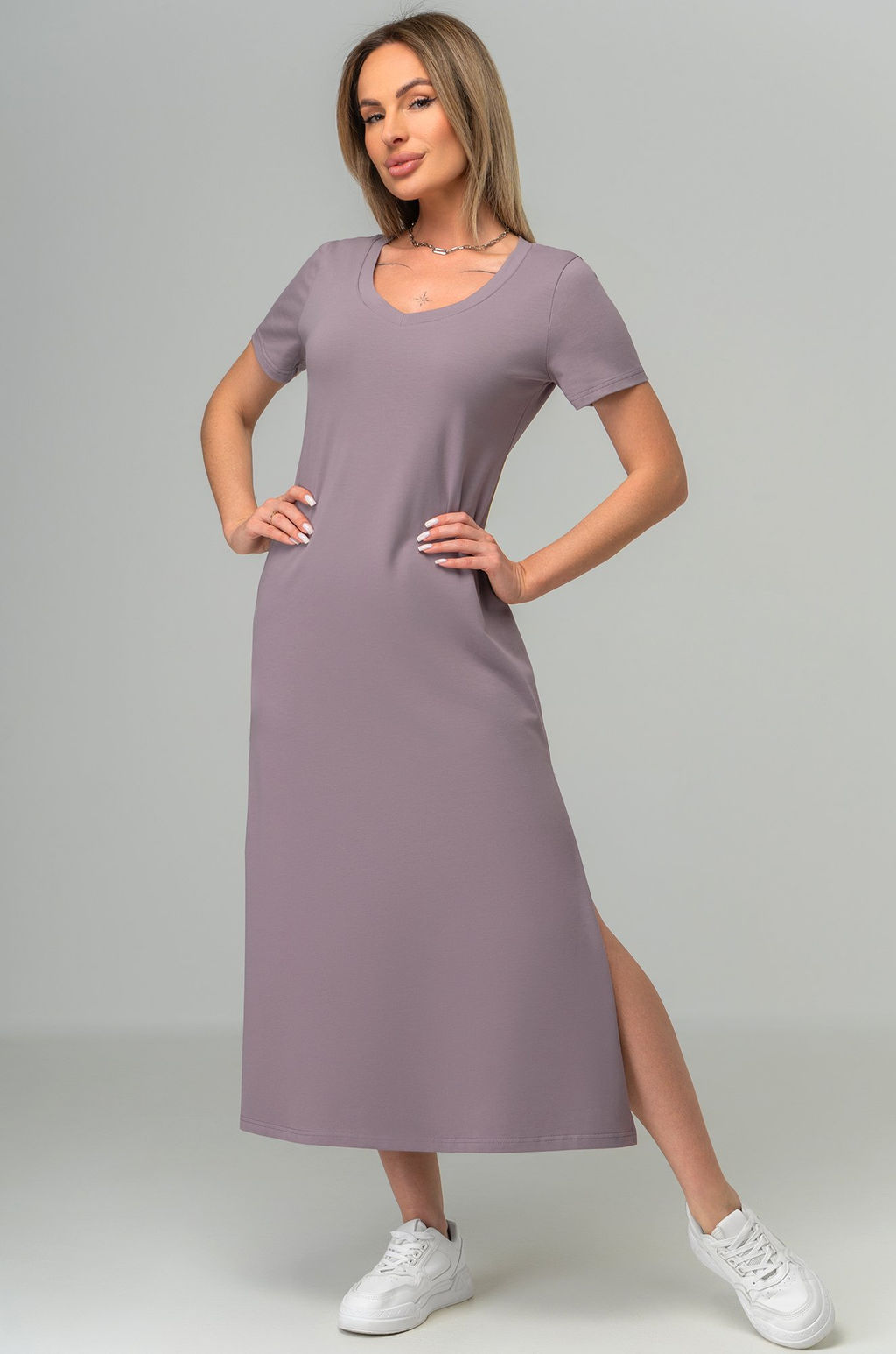 Однотонное женское платье-футболка Happyfox - Happy fox фото 11