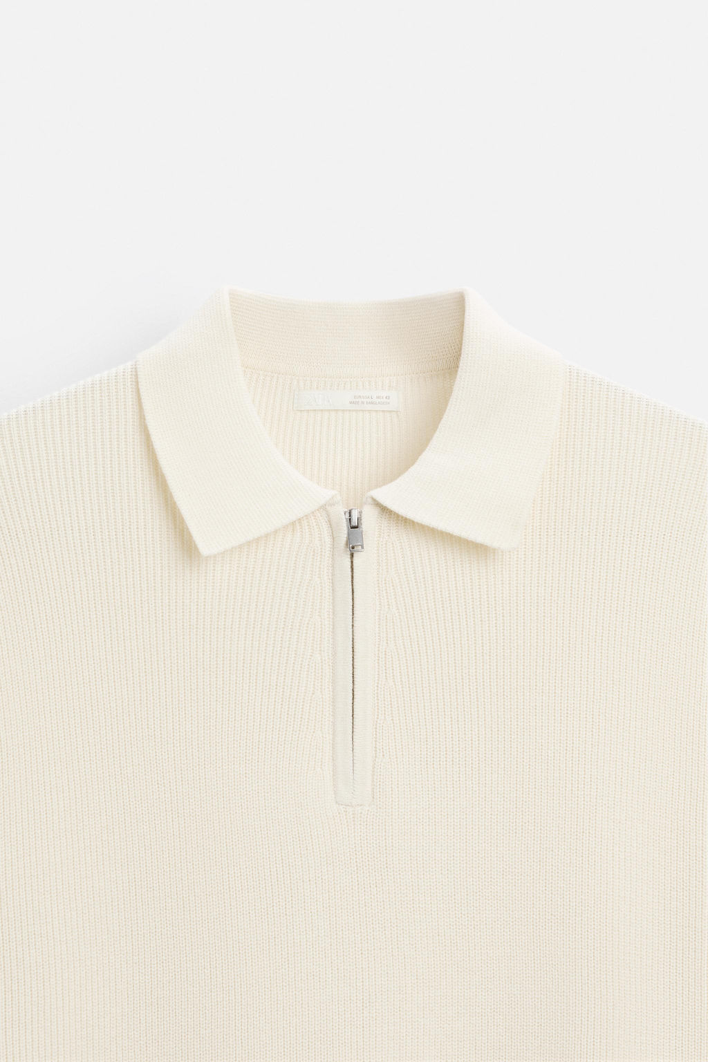 PURL KNIT POLO SHIRT WITH ZIP - Zara фото 8