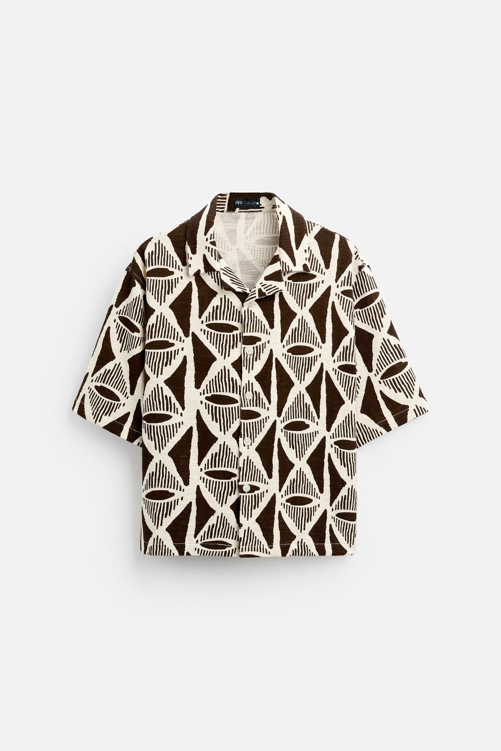 GEOMETRIC PRINT OVERSHIRT - Zara фото 7