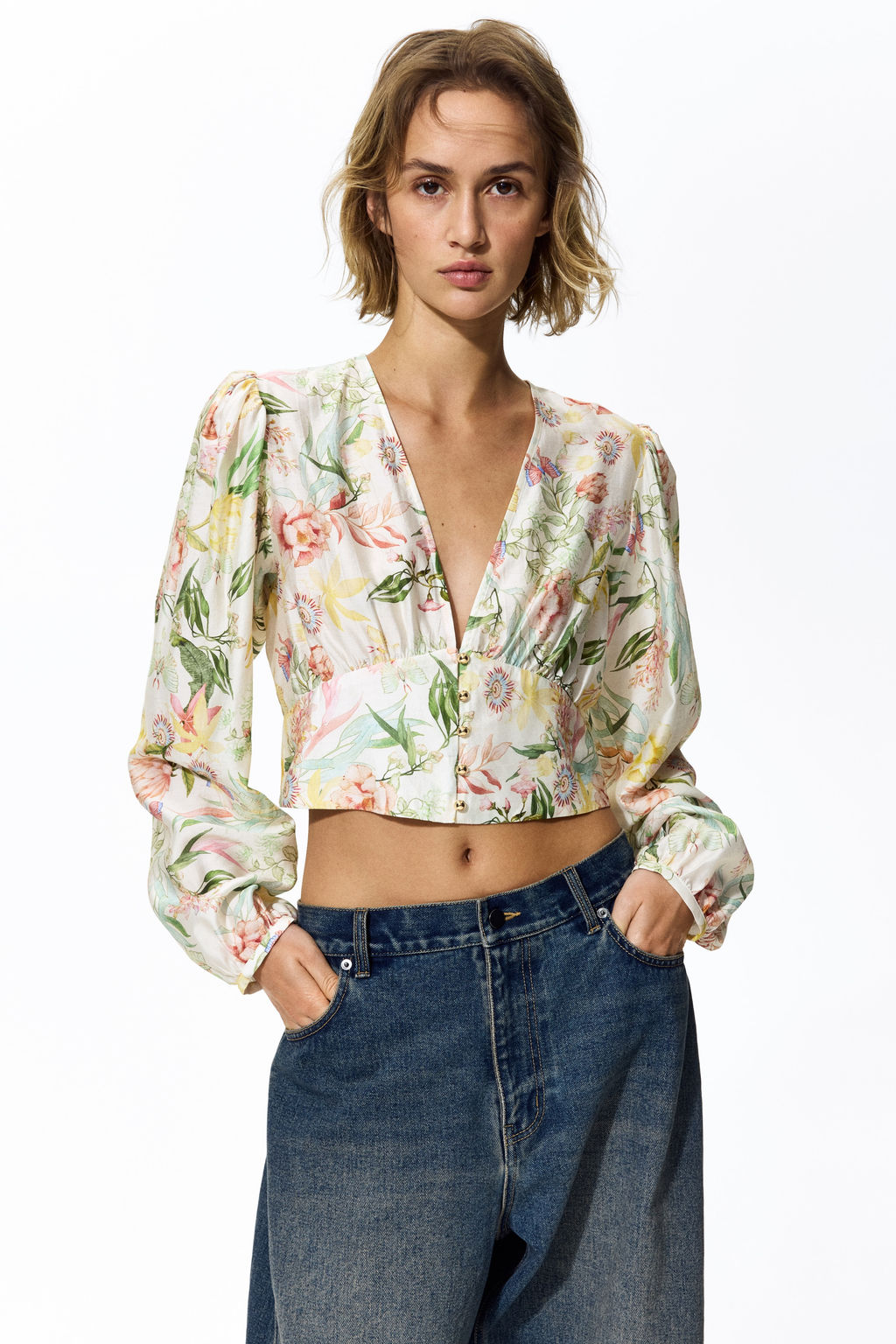Blusa con escote en V - H&m фото 3