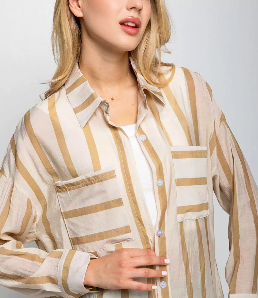 Рубашка #КТ21020 (1), бежевый - Dommod фото 5