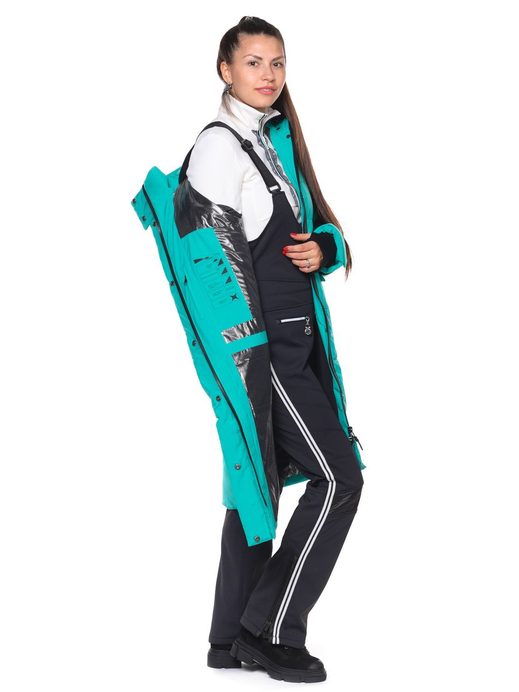 Пальто B-8872 Бирюзовый