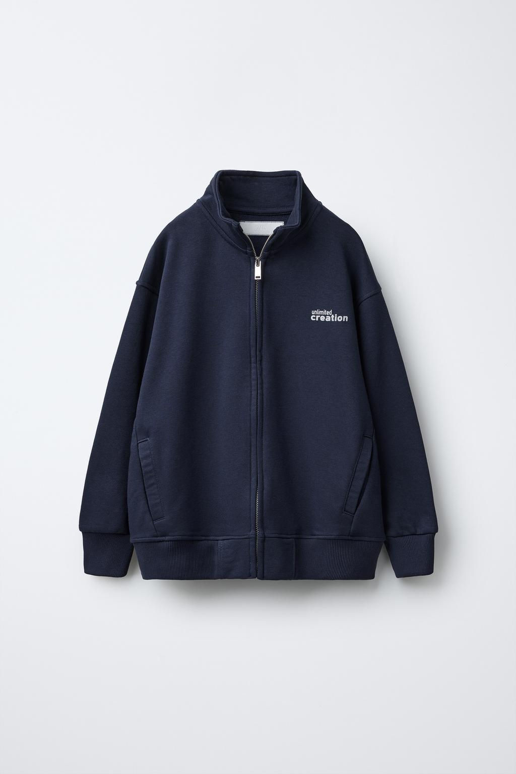 ZIP-UP SWEATSHIRT AND LABELLED BERMUDA SHORTS SET - Zara фото 3