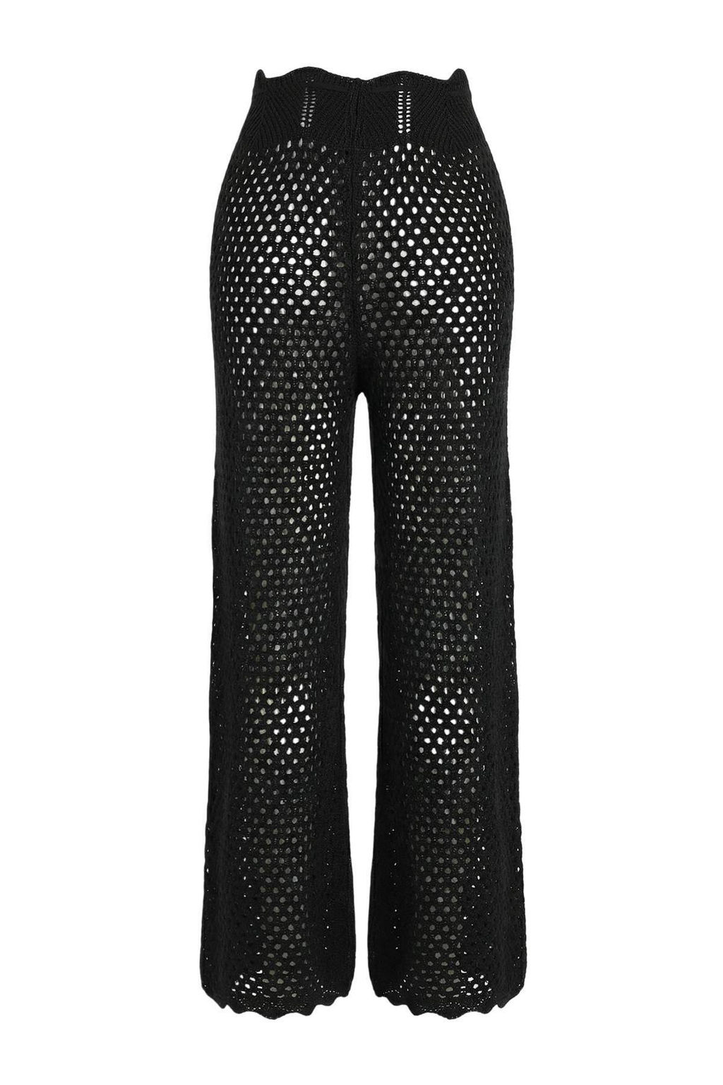 Siyah Triko Uzun Normal Bel Plaj Pantolonu TBESS26PL00003