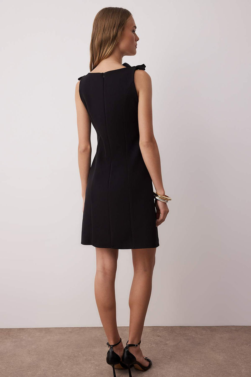 TRENDYOLMILLA Siyah A Kesim Fiyonklu Mini Dokuma Elbise TWOSS25EL00267 фото 21