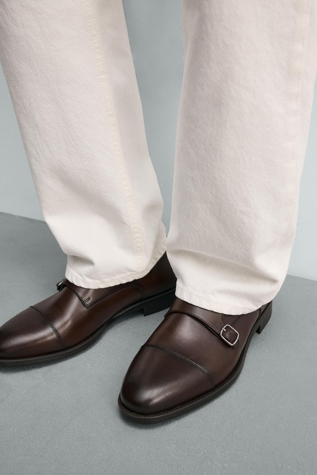 ZAPATO PIEL DOBLE HEBILLA / Marr?n - Zara фото 7