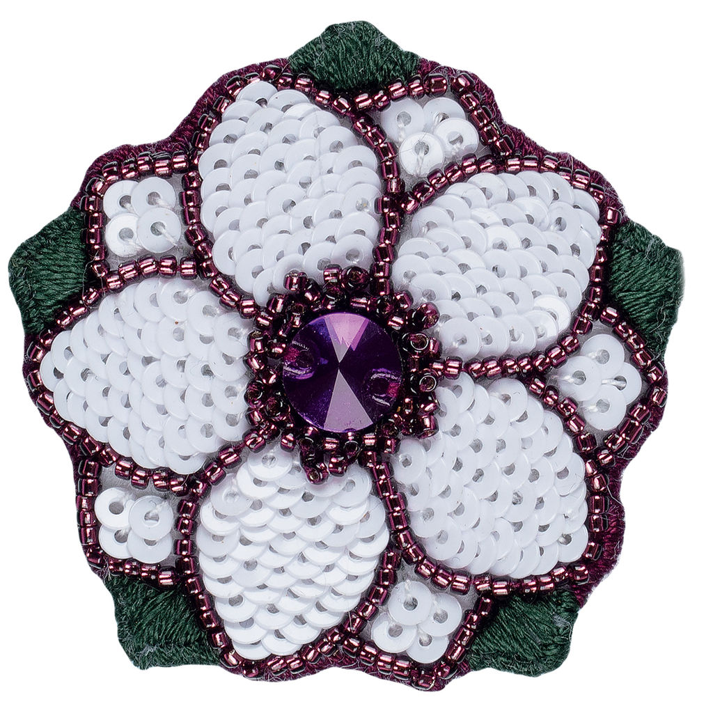 Klart набор для вышивания 10-516 Брошь. Анемон 4.5 х 4.5 см