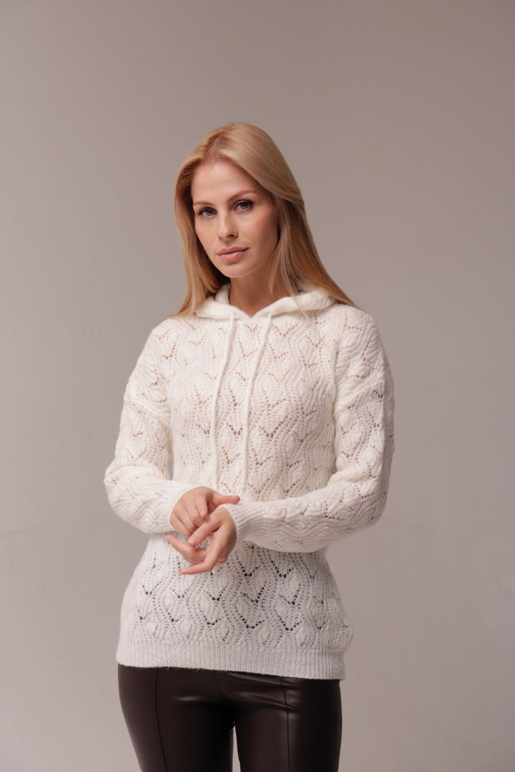 10462 Джемпер с капюшоном белый - Martichelli фото 4