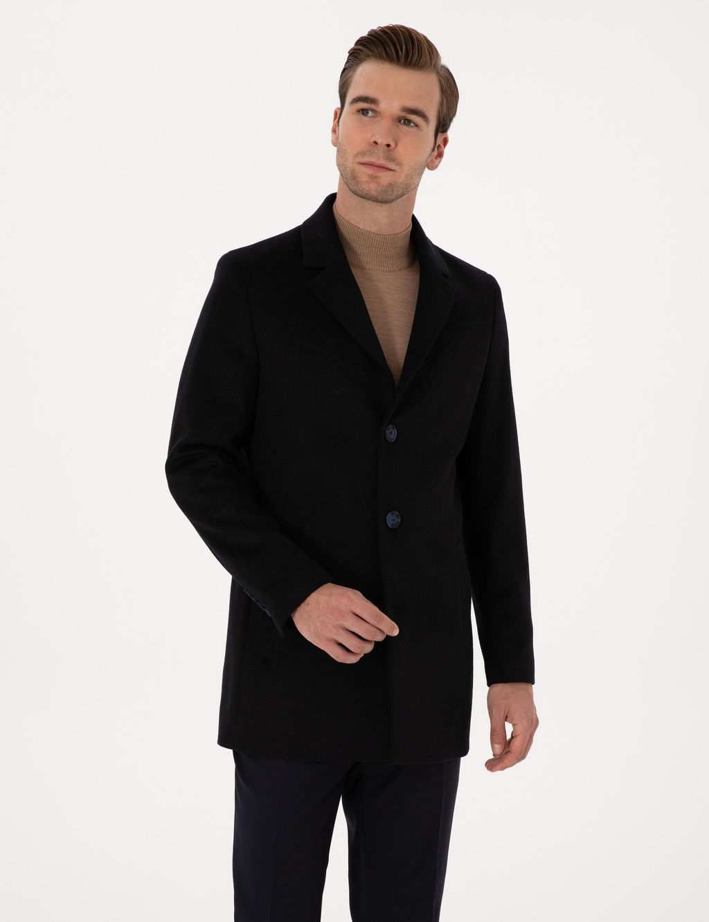 Lacivert Ex Slim Fit Y_n Kar___ml_ Palto