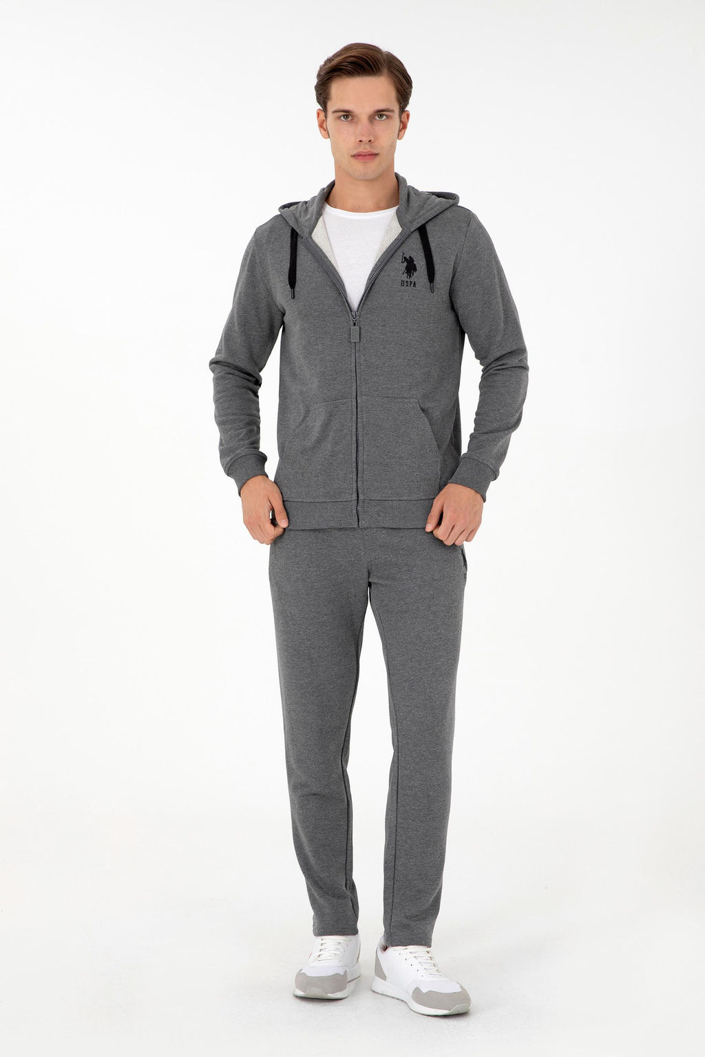 Мужской свитшот антрацитового меланжа Неожиданная скидка в корзине - U.s. polo assn фото 4