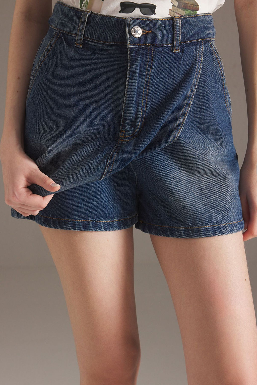 TRENDYOLMILLA Koyu Mavi More Sustainable Normal Bel Mini Denim Sort Etek TWOSS25SR00081  фото 4