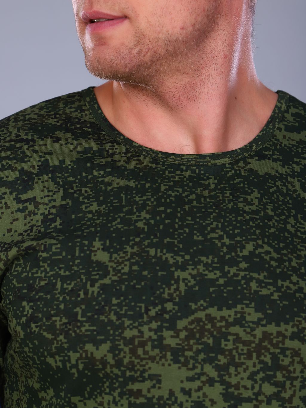 Футболка мужская длинный рукав из кулирки цифра зеленый - Амадэль фото 6