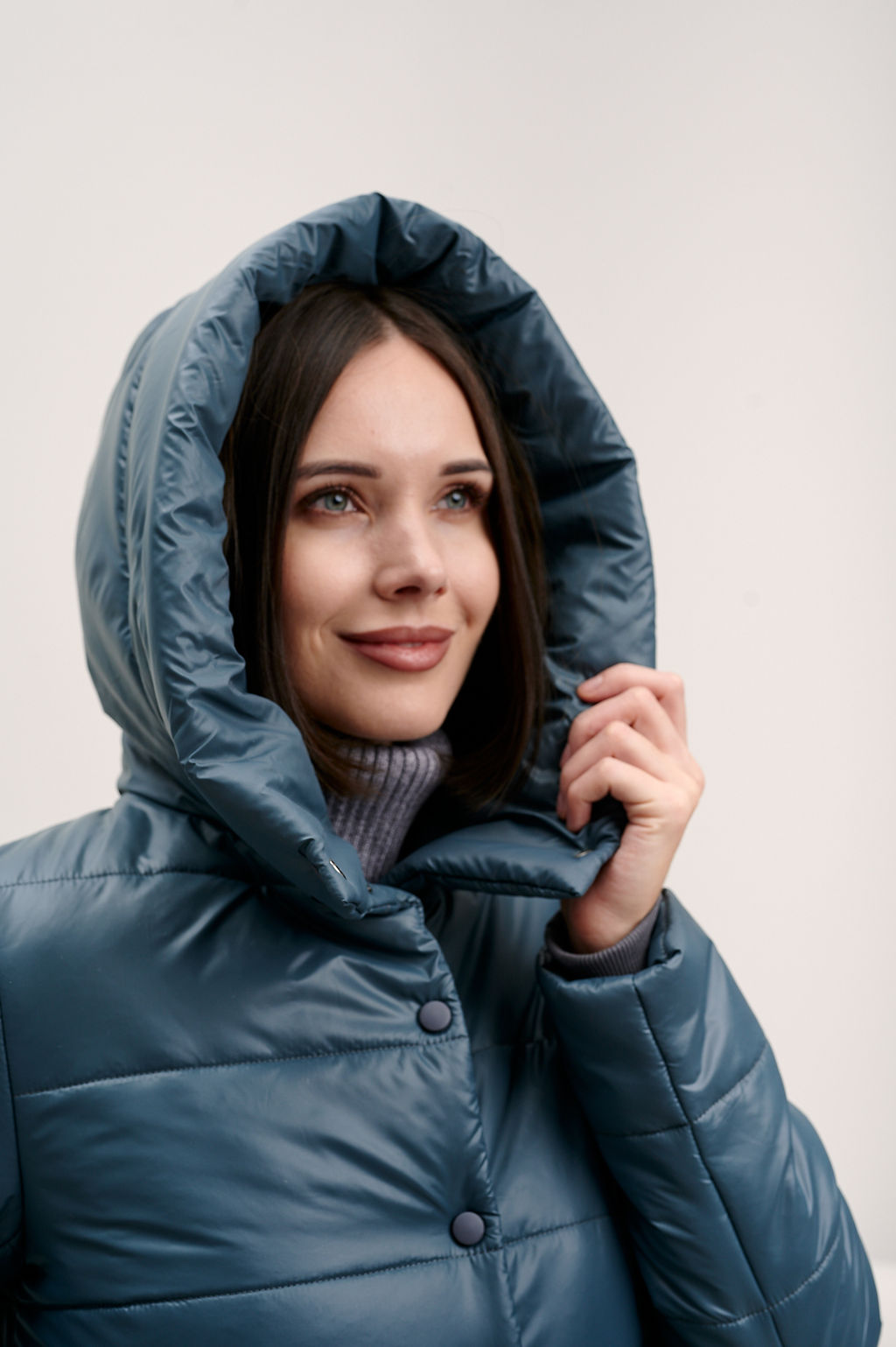 Пальто женское "Лара" темно-серый