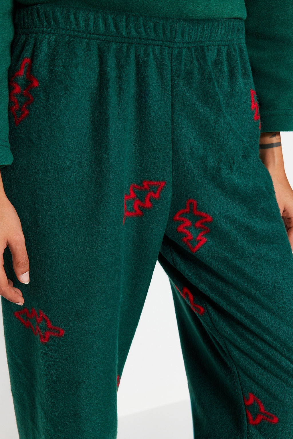 Yesil Y?lbas? Temal? Polar K?sl?k Orme Pijama Tak?m? THMAW24PT00265 - Trendyolmilla фото 3