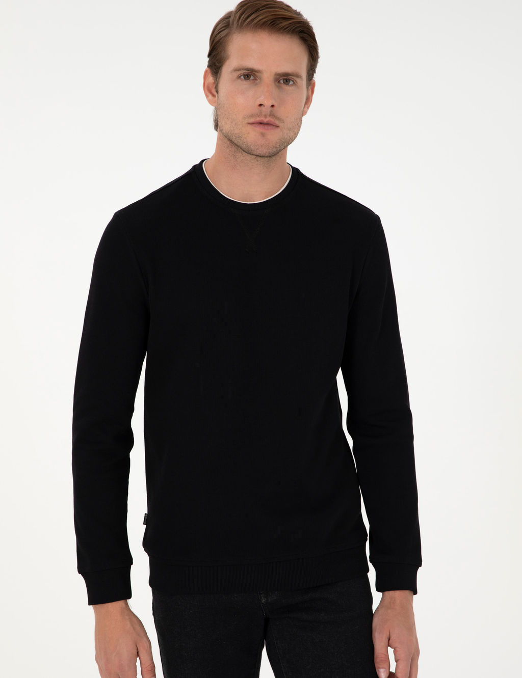 Siyah Regular Fit Sweatshirt - Pierre cardin фото 3