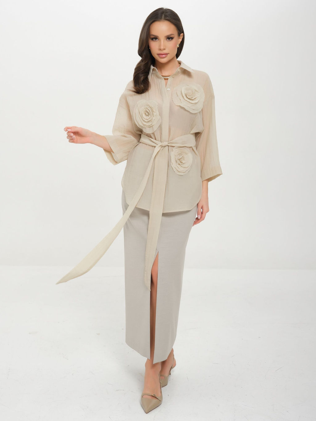 Блузка с поясом