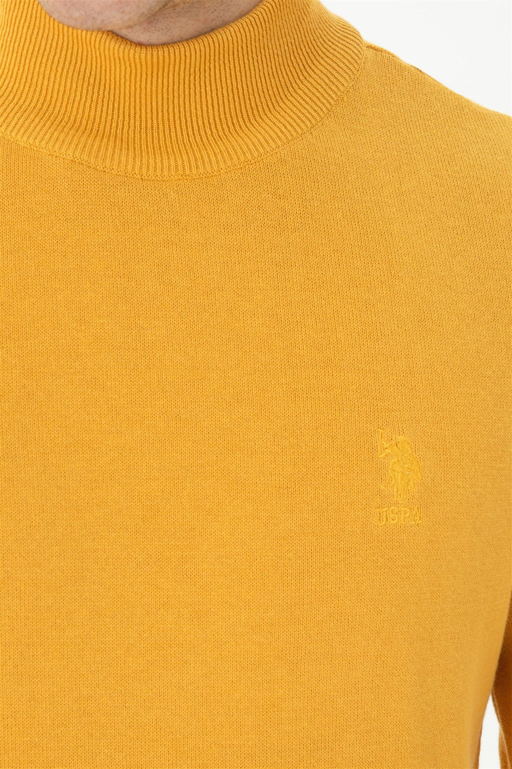 U. S. Polo Assn Мужской горчичный базовый свитер - U.s. polo assn фото 14