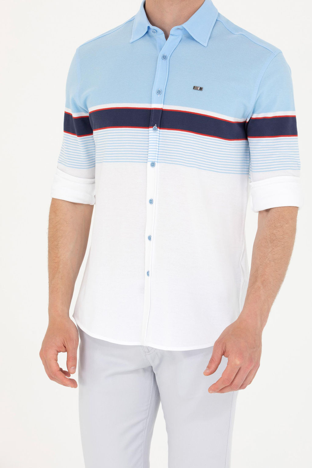 Мужская синяя рубашка с длинным рукавом - U.s. polo assn фото 6