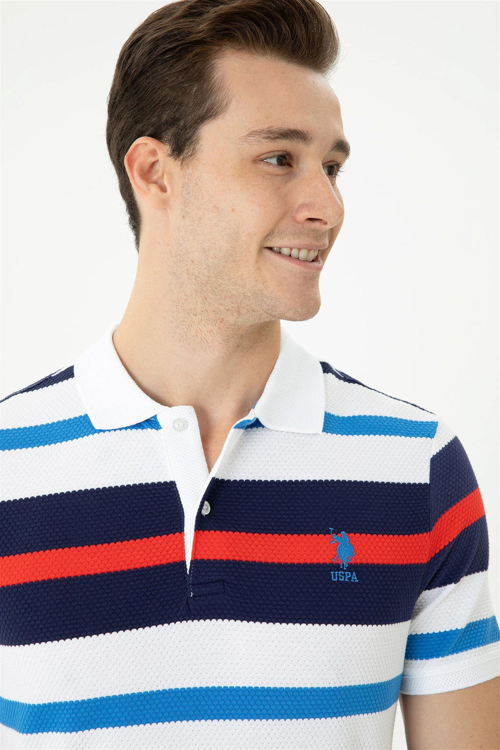 Мужская темно-синяя футболка с воротником-поло - U.s. polo assn фото 2