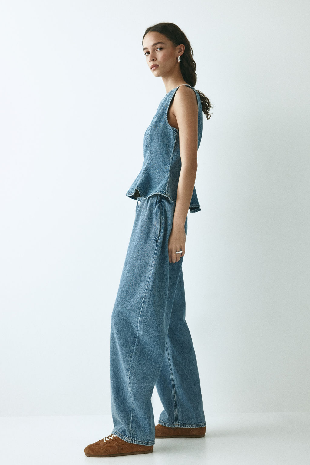 Pantal?n denim con pernera barrel - H&m фото 3