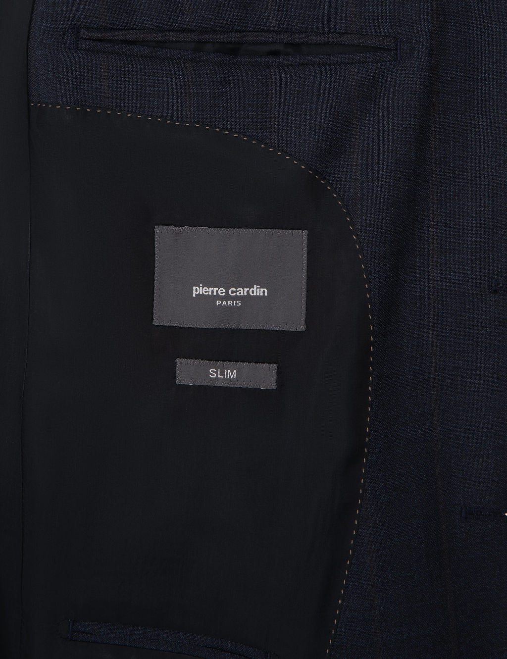 Lacivert Slim Fit %100 Y_n _izgili Tak_m Elbise