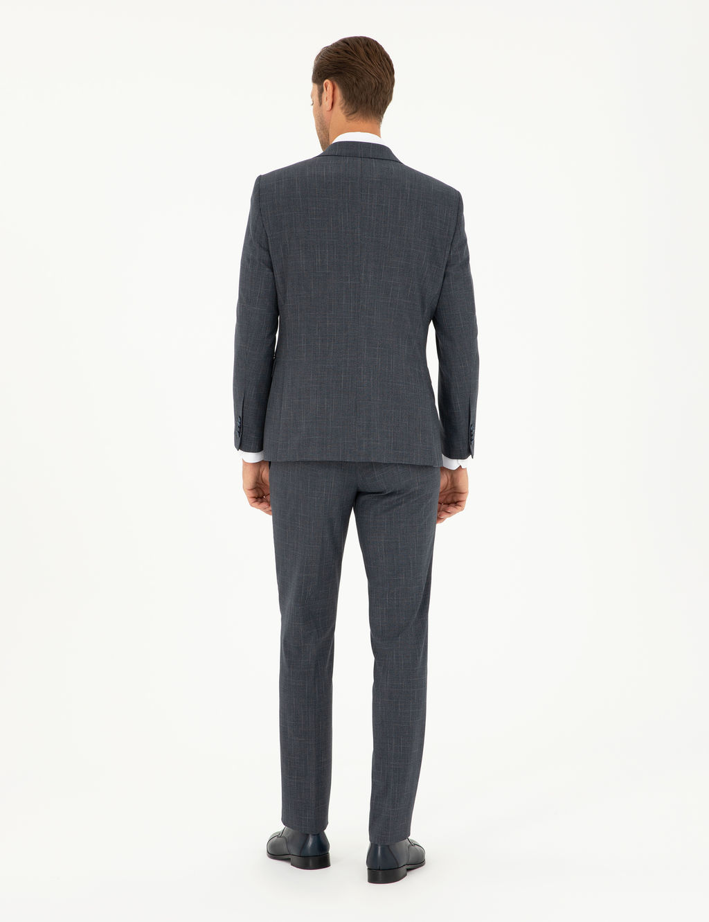 Lacivert Slim Fit Tak_m Elbise