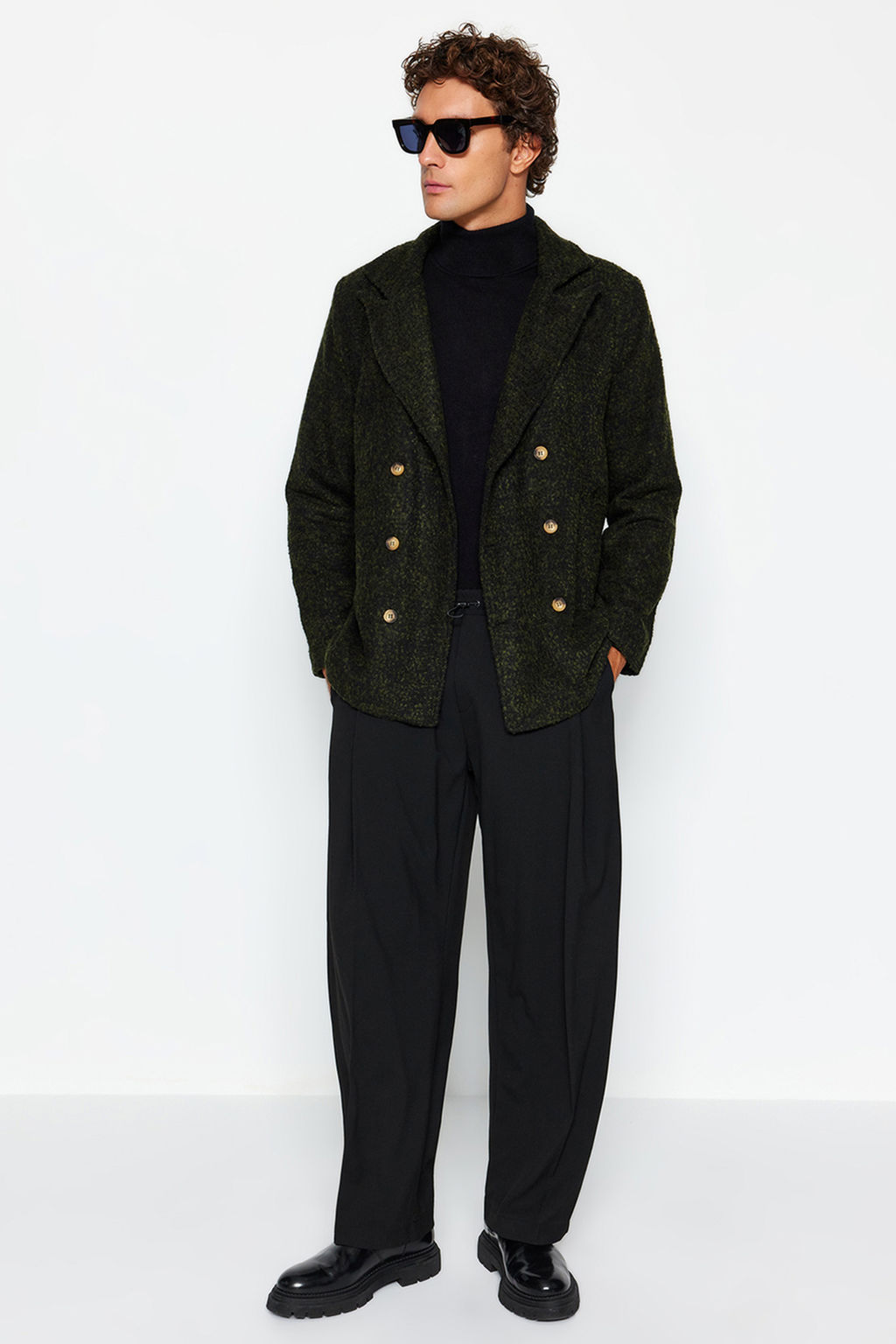 TRENDYOL MAN Haki Regular Fit Kruvaze K?sl?k Kase Kaban TMNAW21KB0027 - Trendyolmilla фото 2