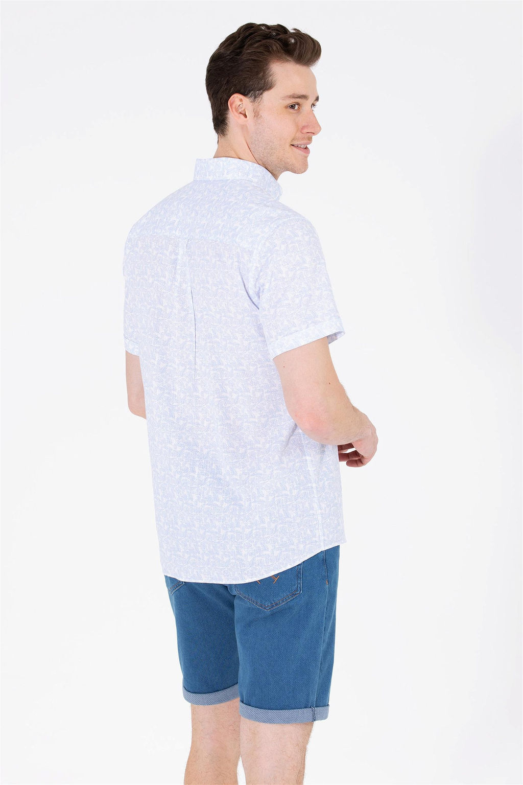 Мужская синяя рубашка с коротким рукавом Неожиданная скидка в корзине - U.s. polo assn фото 5