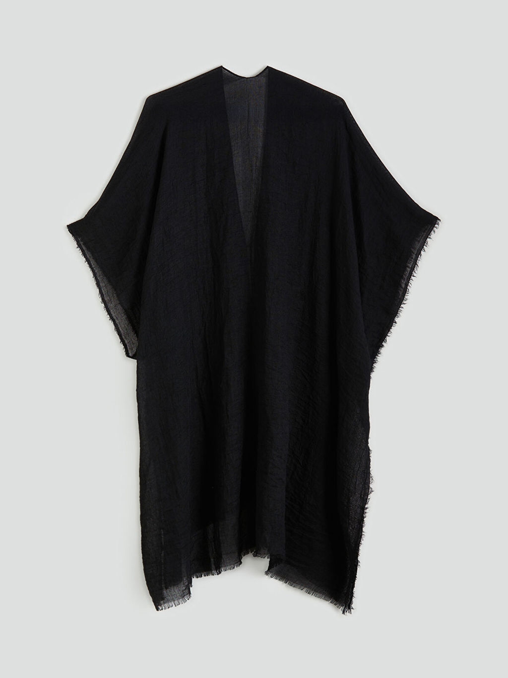LC Waikiki Siyah _al Yaka Kad_n Kimono
