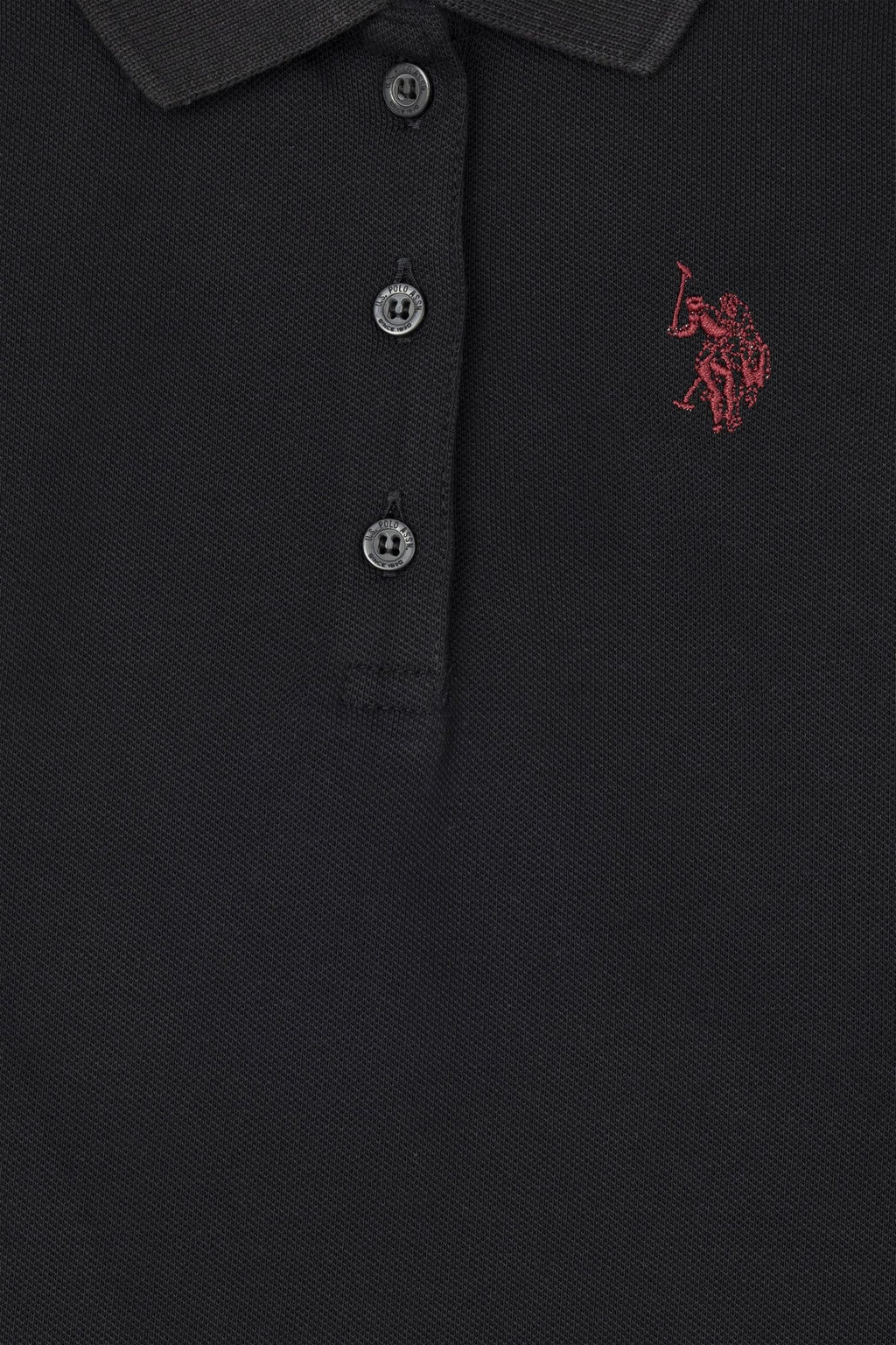 U. S. Polo Assn / Черный базовый свитшот с воротником-поло для девочек - U.s. polo assn фото 3