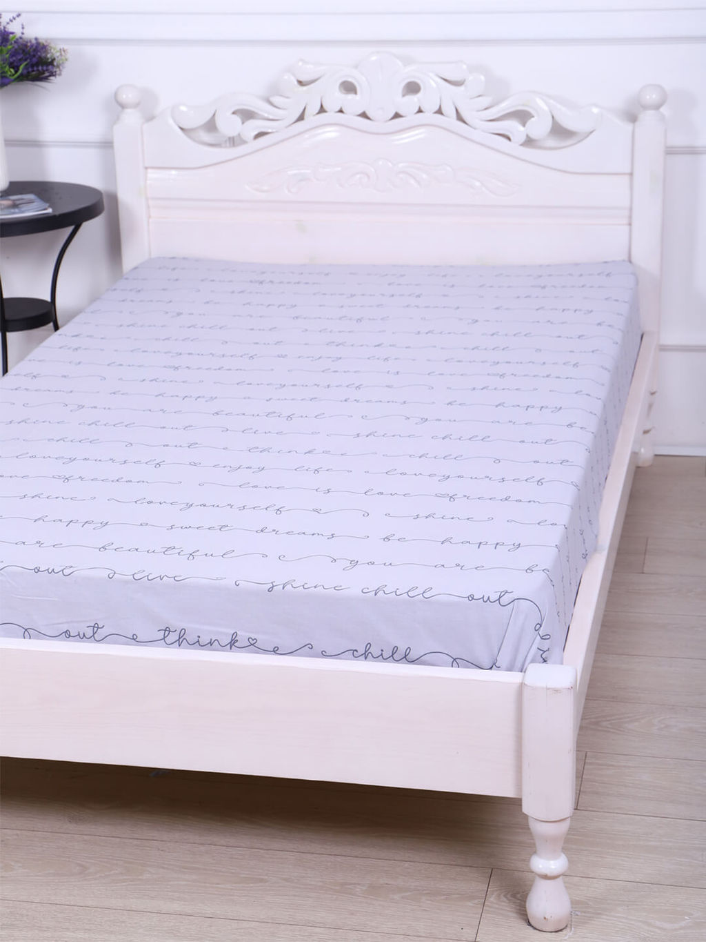 Простыня поплин - Позитив, цвет светлый серый 150х215