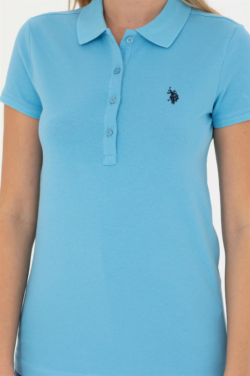 Женская базовая футболка бирюзового цвета - U.s. polo assn фото 13