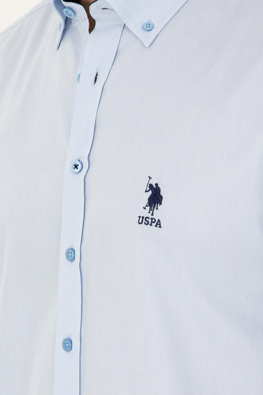 Мужская синяя рубашка с длинным рукавом Неожиданная скидка в корзине - U.s. polo assn фото 7